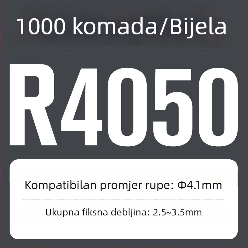 R-tip najlonska zakovica, plastična proširenja i plastična kopča; Materijal: Nylon PA-66; Standard: Nacionalni standard; Tip pin: Zakovice