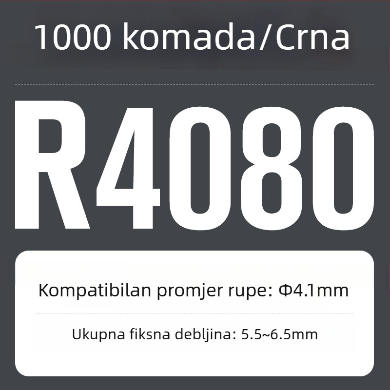 R-tip najlonska zakovica, plastična proširenja i plastična kopča; Materijal: Nylon PA-66; Standard: Nacionalni standard; Tip pin: Zakovice