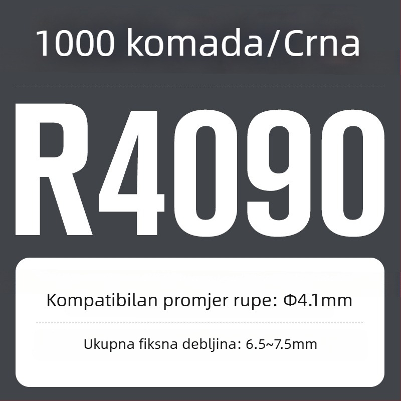 R-tip najlonska zakovica, plastična proširenja i plastična kopča; Materijal: Nylon PA-66; Standard: Nacionalni standard; Tip pin: Zakovice