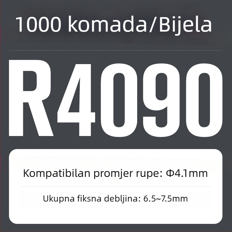 R-tip najlonska zakovica, plastična proširenja i plastična kopča; Materijal: Nylon PA-66; Standard: Nacionalni standard; Tip pin: Zakovice