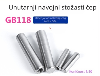 Konusni šip s unutarnjim navojem, omjer 1:50, 304 nehrđajući čelik A2-70, GB118, DIN7978-A