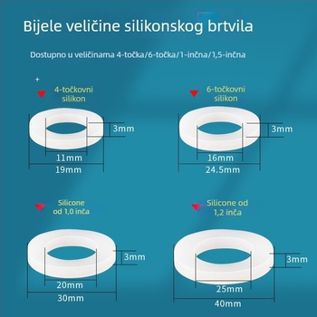 Brtvna podloška za ulaz vode i tuš crijev — silikon i nitrilna guma, Water in Heaven, moderni minimalistički stil