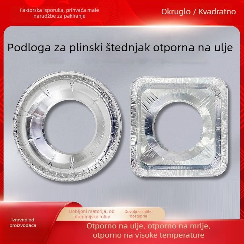 Podložak od aluminijske folije za plinsku ploču, kružna, 50 mikrona, podložak za štednjak, Dongsheng