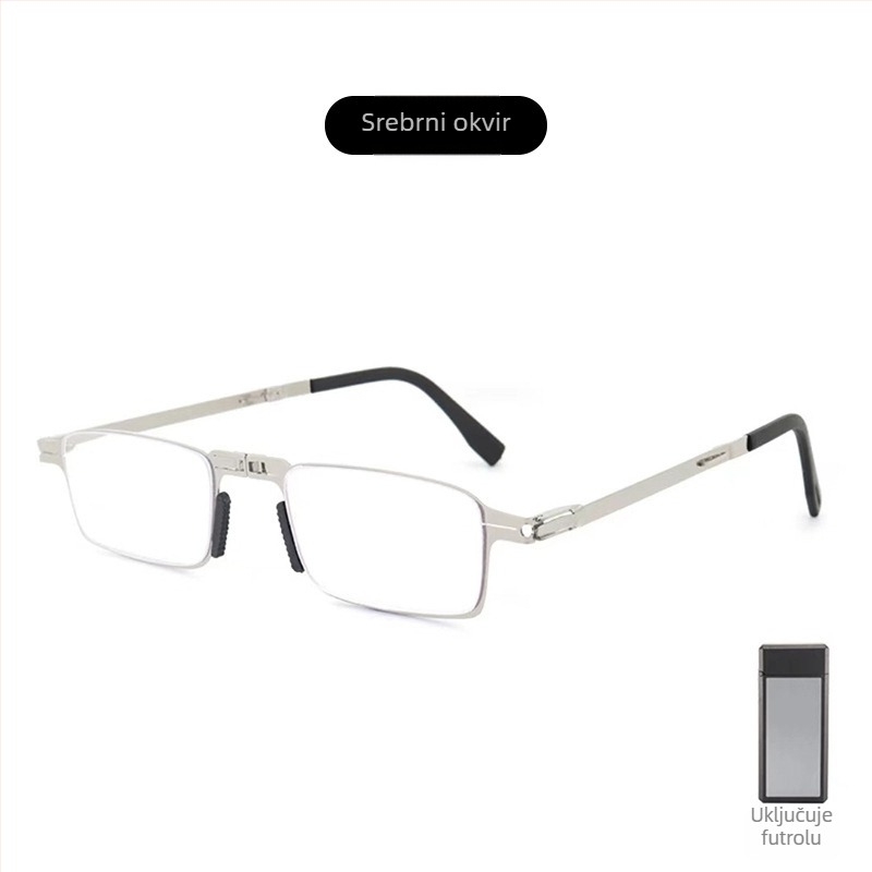 Čitateljske naočale s lećama od smole, zaštita od plavog svjetla, cijeli metalni okvir, bez potpore za vid na blizu
