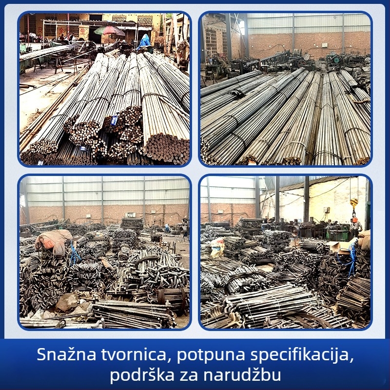 Sidreni vijci za čelične konstrukcije – ugrađeni dijelovi, GB799, Q235 čelična, završna obrada: prirodna boja