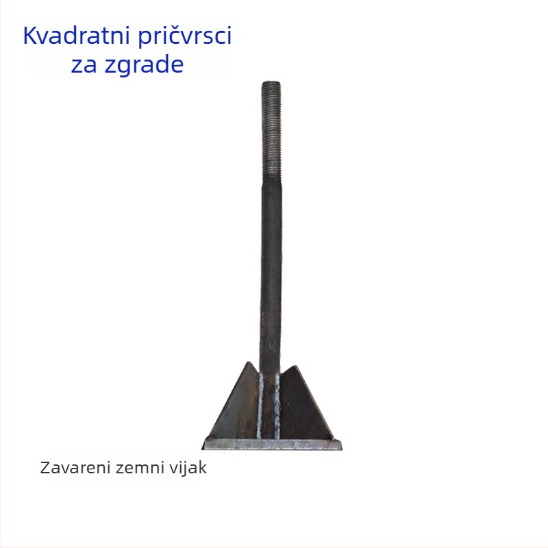 Sidreni vijci za čelične konstrukcije – ugrađeni dijelovi, GB799, Q235 čelična, završna obrada: prirodna boja