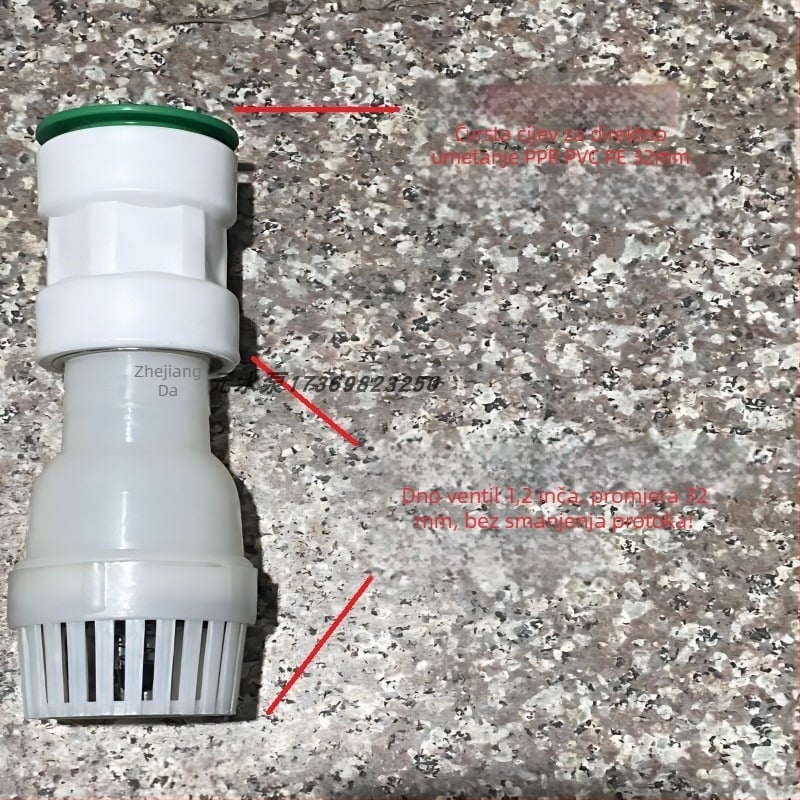 Pumpa za vodu s automatskim usisavanjem, donjim ventilom, plastičnim povratnim ventilem i filtrirajućom mrežom
