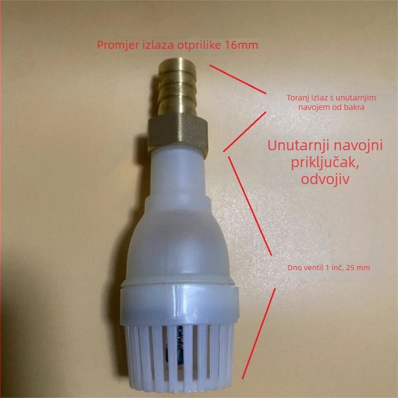 Pumpa za vodu s automatskim usisavanjem, donjim ventilom, plastičnim povratnim ventilem i filtrirajućom mrežom