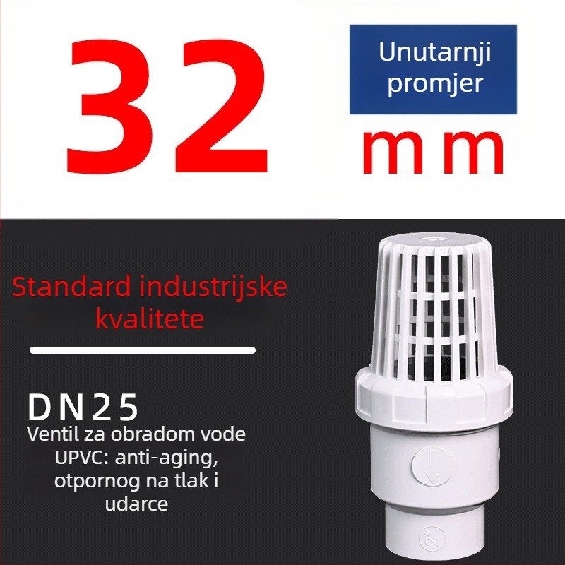 UPVC ventil za pumpu za akvarij — kuglasti donji ventil, plastična cijev