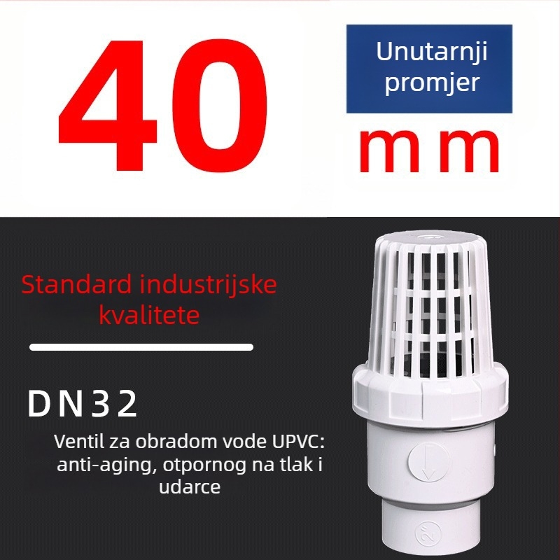 UPVC ventil za pumpu za akvarij — kuglasti donji ventil, plastična cijev