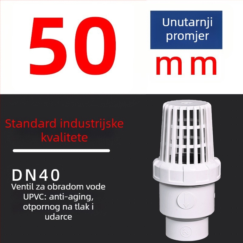 UPVC ventil za pumpu za akvarij — kuglasti donji ventil, plastična cijev