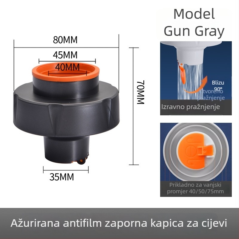 Cjevni čep za miris – brtvni prsten za podni odvod i kuhinjski sudoper, protuvratna klapna, ABS, Mi Xiaoxiao