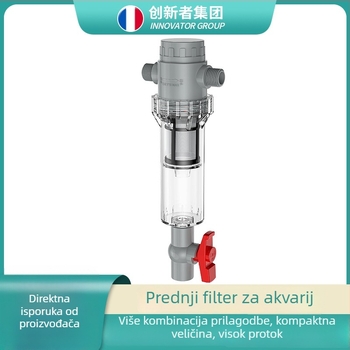 Proširivi filtr za akvarij s mrežom 10–200, sedimentacijski spremnik i kuglični ventil (filtracijsko sredstvo)