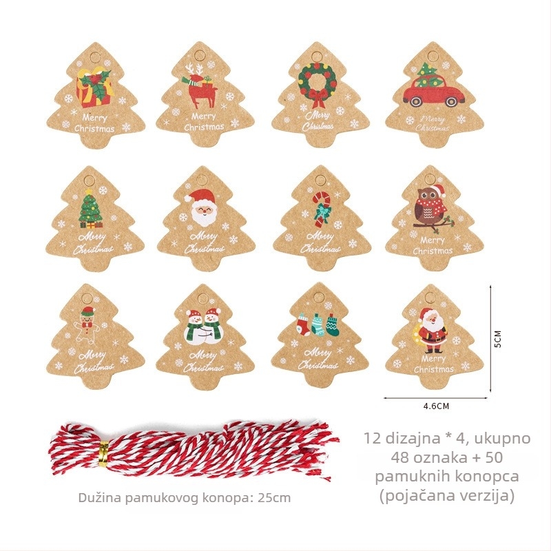 Vješena božićna etiketa za poklon (Materijal: 8461597; Značka: wuyi; UV tisak; IP odobrenje: Ne; Festival: Božić)