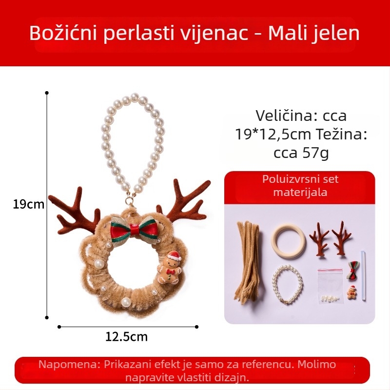 DIY Božićni vijenac set — Brend MEI KE; Materijal: Twist stick; Stil: Moderan i minimalistički; Ručno izrađeno