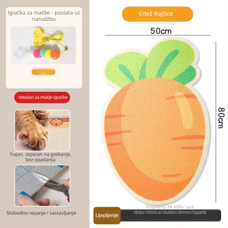 PVC ploča za grebanje mačaka, vertikalno montirana na zid, može se rezati, karikatura stil, brend Xinfeng Star