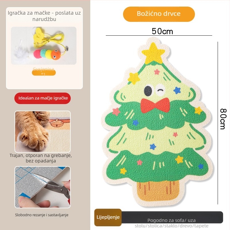 PVC ploča za grebanje mačaka, vertikalno montirana na zid, može se rezati, karikatura stil, brend Xinfeng Star