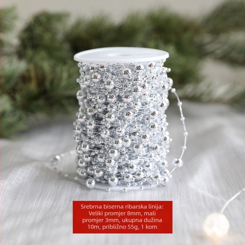 Božićna dekorativna niza s perlicama, plastična, marka Soft Blue Ruoting, stil 4035485 (Materijal: Plastika; Marka: Soft Blue Ruoting; Stil: 4035485; Božić)