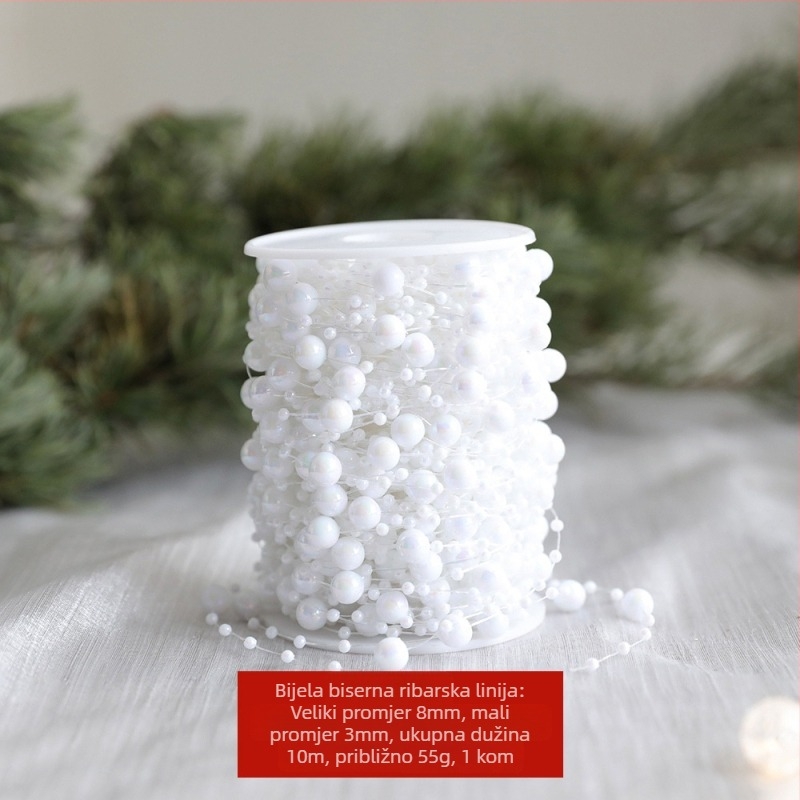 Božićna dekorativna niza s perlicama, plastična, marka Soft Blue Ruoting, stil 4035485 (Materijal: Plastika; Marka: Soft Blue Ruoting; Stil: 4035485; Božić)