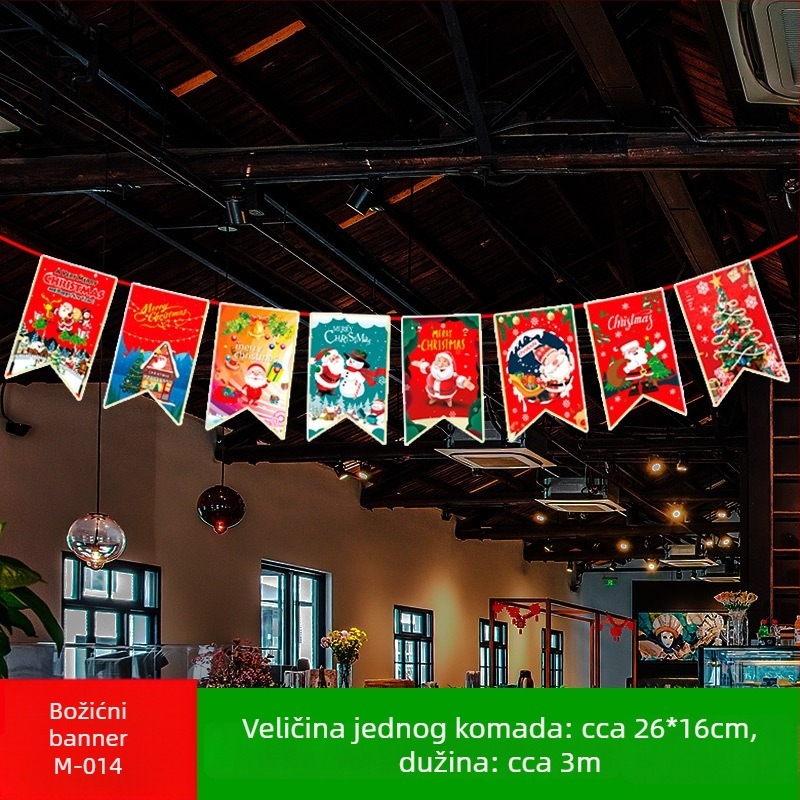 Božićne papirnate viseće zastavice za trgovačke centre i hotele – crtani stil, materijal: papir, brand: Shu Tingxiang, pogodno za Božić