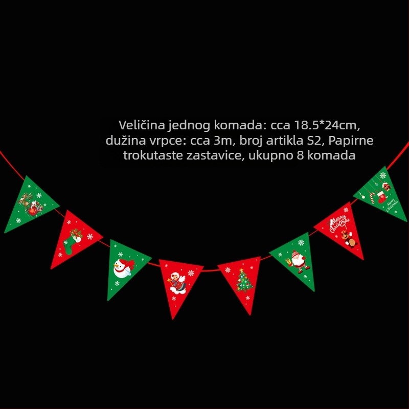 Božićne papirnate viseće zastavice za trgovačke centre i hotele – crtani stil, materijal: papir, brand: Shu Tingxiang, pogodno za Božić