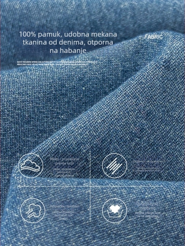 Dječja traper košulja dugih rukava, korejskog stila, 100% pamuk, za proljeće i jesen