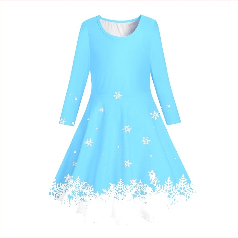 Princeza haljina za djevojčice s dugim rukavima, 95% poliester, za uzrast 3–8 godina, zima