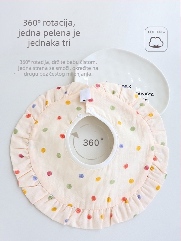 Princeza baveta za novorođenče – vodootporna, otporna na mrlje, 95% pamuk, unisex
