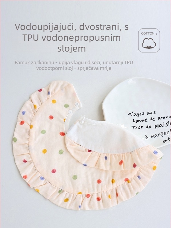 Princeza baveta za novorođenče – vodootporna, otporna na mrlje, 95% pamuk, unisex