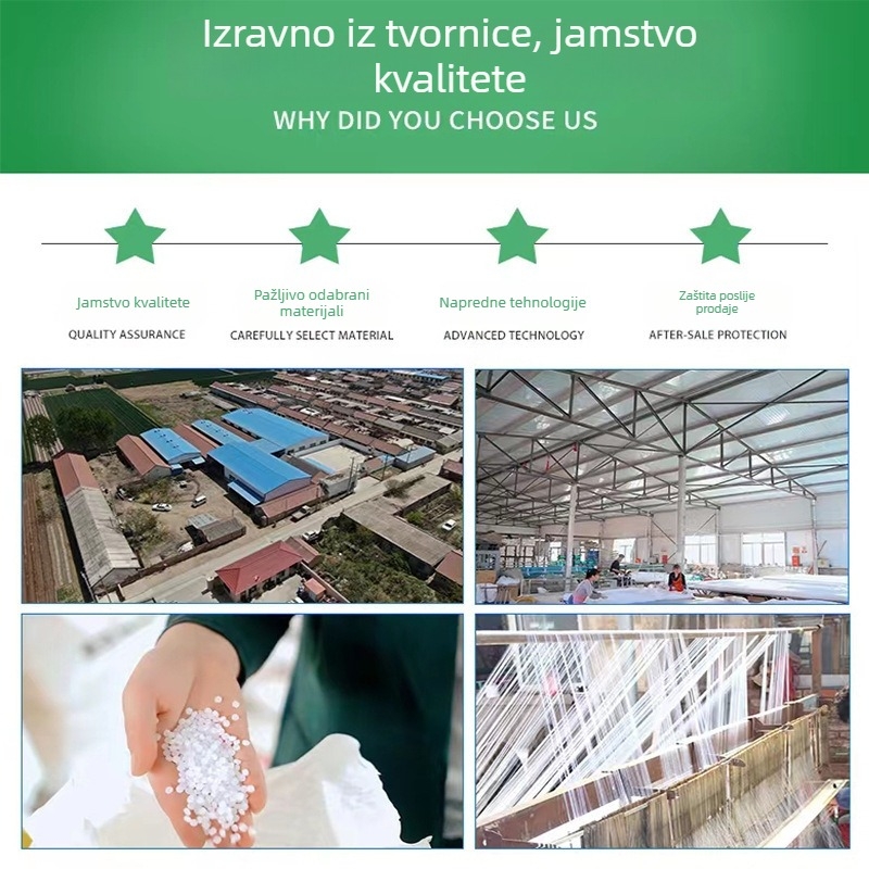 Staklenična mreža protiv insekata, oka 100, polietilenska smola, promjer žice 10, trajanje vijeka 5 godina