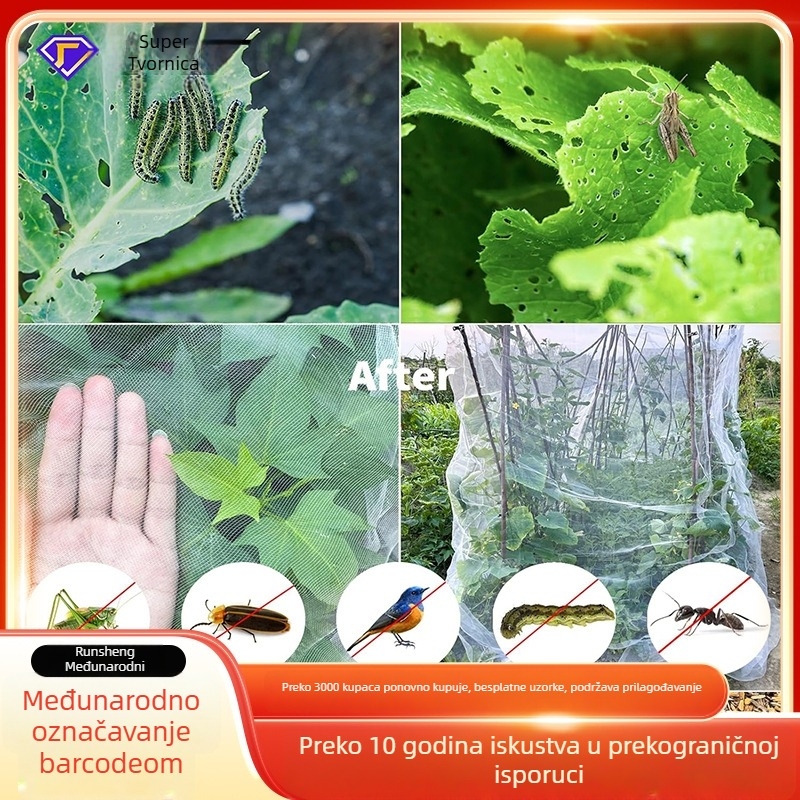 Mreža protiv insekata za plastenike i voćnjake, plastična mreža s 60 otvora, privatna marka, zaštita od insekata