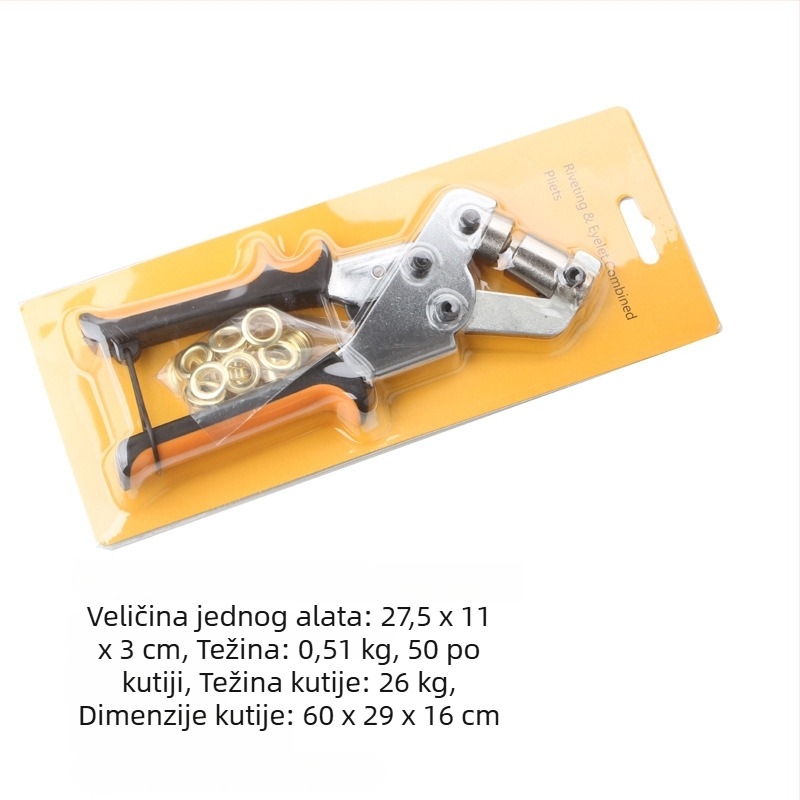 Set kliješta za očice i kopče za platnene cerade – rupe 6/10 mm, čelik 45#, 0,51 kg, Sky Tiger