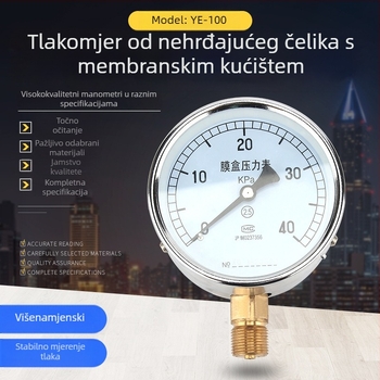 Bellows tlakometar YE-100, točnost klase 2.5, spoj s navojem