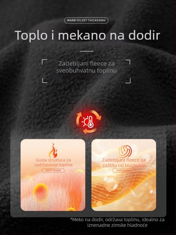 Muška fleece vesta – debeli flis, stojeći ovratnik sa zatvaračem, otisak logotipa, radna odjeća