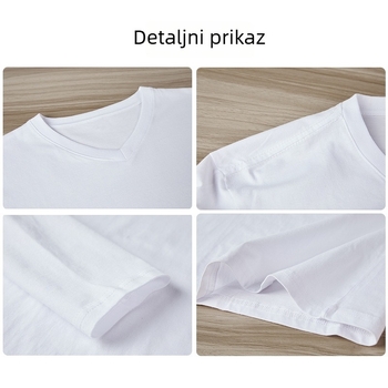 Majica s V-izrezom, dugi rukavi, slim-fit, 100% pamuk, lagana tkanina