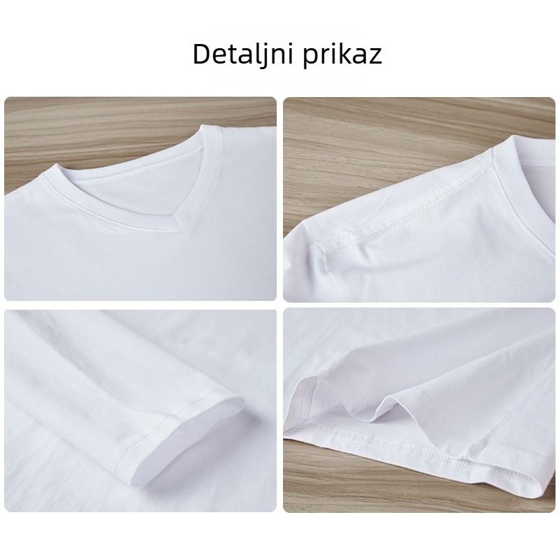 Majica s V-izrezom, dugi rukavi, slim-fit, 100% pamuk, lagana tkanina