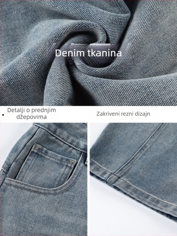 Duge traperice slobodnog kroja ravnog kroja, srednji pojas, zatvaranje na gumbe, dugačke, pamukasto vlakno 60.1% pamuka