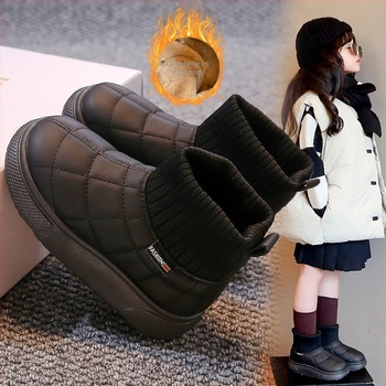 Dječje čizme s flis podstavom, gornji dio s prugama, gumeni potplat, unisex, korejski model