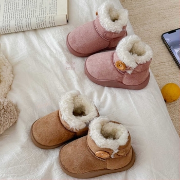 Unisex veluru gležnjače, s integriranom kožušinom i fleece podstavom, zimskih dječjih čizama za uzrast 1–12 godina