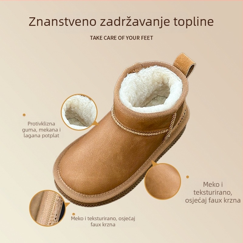 Dječje čizme za snijeg - unisex, s plišanim podstavkom, debelom izolacijom, mekom potplatom, za uzrast 4-16 godina