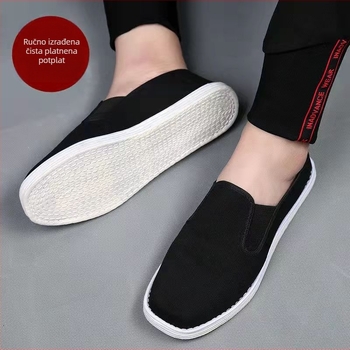 Platnene tenisice slip-on, ručno izrađene, gornji dio od pamuka, niski profil, zaobljeni nos