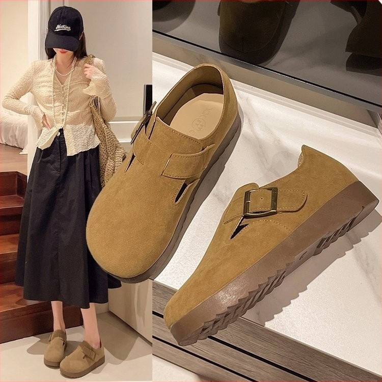 Ženske platforme cipele, okrugli vrh, gornji dio Super Fiber, gumeni potplat, Slip-On