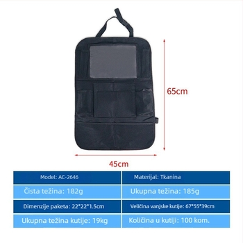 Torba za skladištenje stražnjeg sjedala automobila, vodootporna, sklopiva, za vješanje, od Oxford tkanine, moguć tisk logotipa