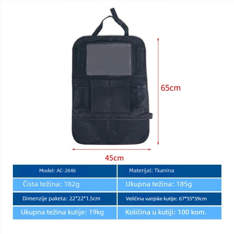 Torba za skladištenje stražnjeg sjedala automobila, vodootporna, sklopiva, za vješanje, od Oxford tkanine, moguć tisk logotipa