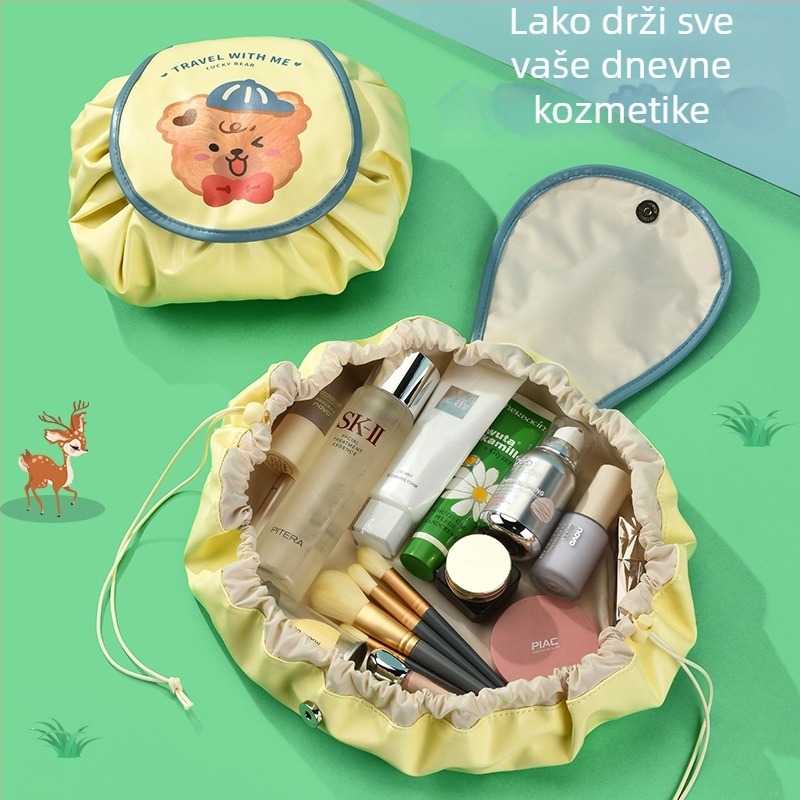 Kozmetička torbica PU, u stilu ručne torbe, višenamjenska za putovanja, sladak crtani dizajn
