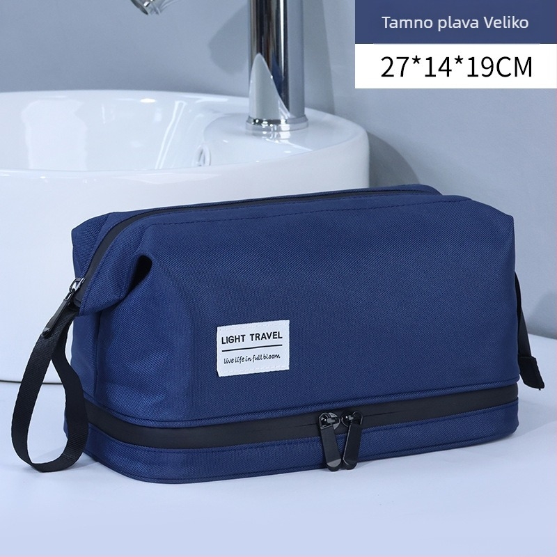 Putna kozmetička torbica s odjeljkom mokro/suho, unisex, ultralagana, najlon visoke gustoće, vodootporna i prozračna