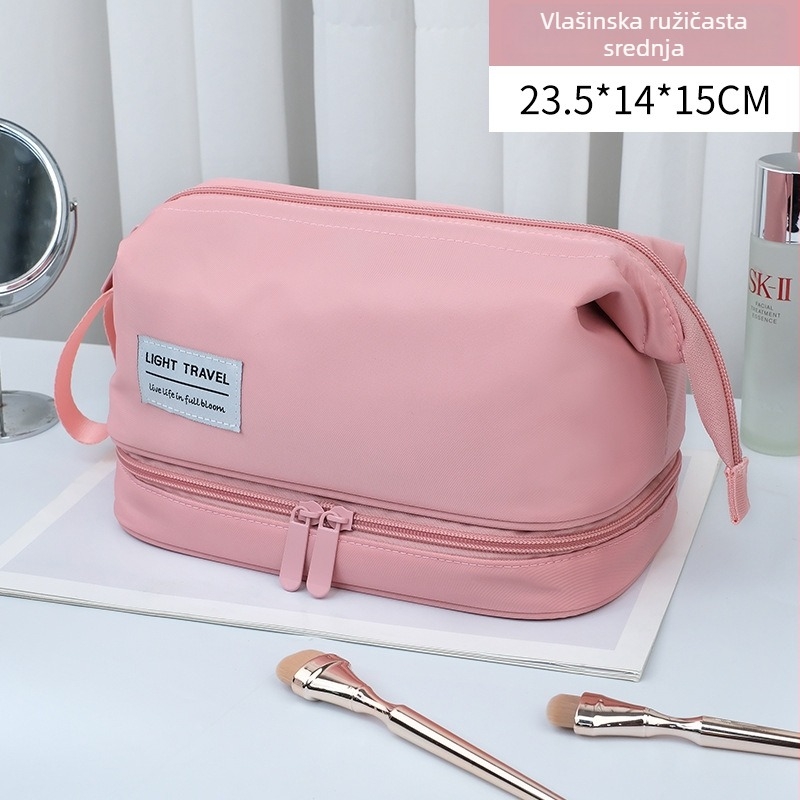 Putna kozmetička torbica s odjeljkom mokro/suho, unisex, ultralagana, najlon visoke gustoće, vodootporna i prozračna