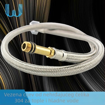 304 nehrđajući čelik, pleteni vodovodni dovod za sudoper – navođeni spoj, 0.8 MPa, 5–80°C