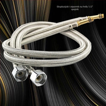 304 nehrđajući čelik, pleteni vodovodni dovod za sudoper – navođeni spoj, 0.8 MPa, 5–80°C