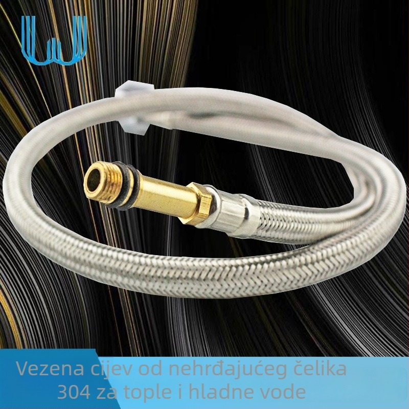 304 nehrđajući čelik, pleteni vodovodni dovod za sudoper – navođeni spoj, 0.8 MPa, 5–80°C